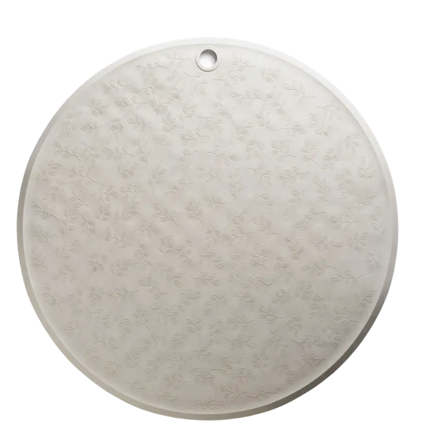 Natural rubber Bath Mat Round Leaf Pattern - Grey