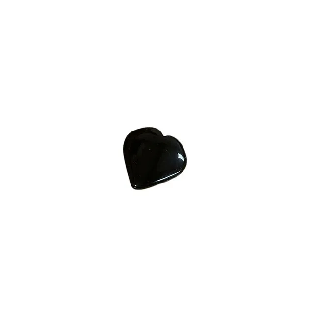 Black Obsidian Small Crystal Heart, 2-3cm