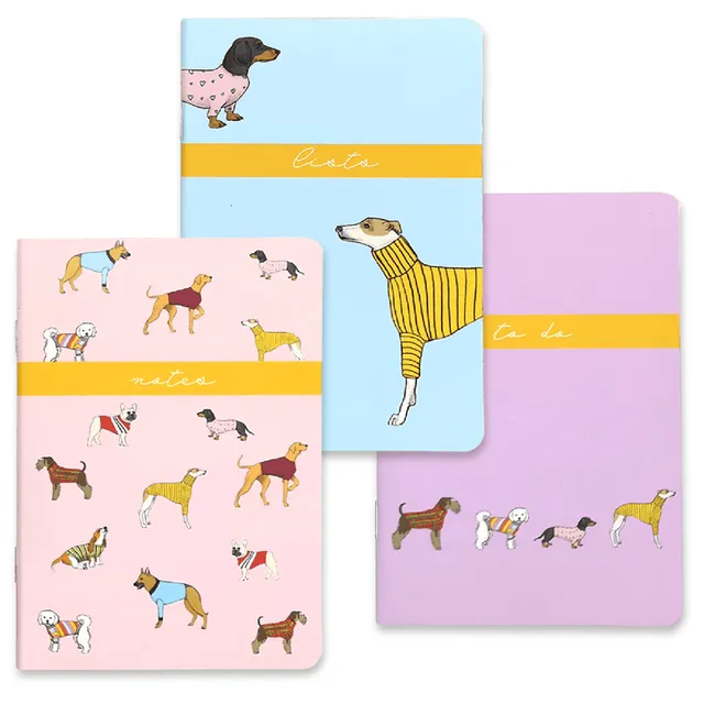 Set of 3 Dog Memo Notebooks | Dog-Themed Gifts | Stationery