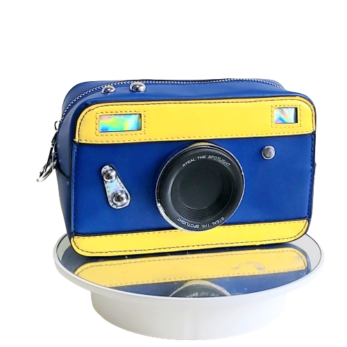 Girl's Small stylish camera design colourful crossbody hand bags 5858 blue