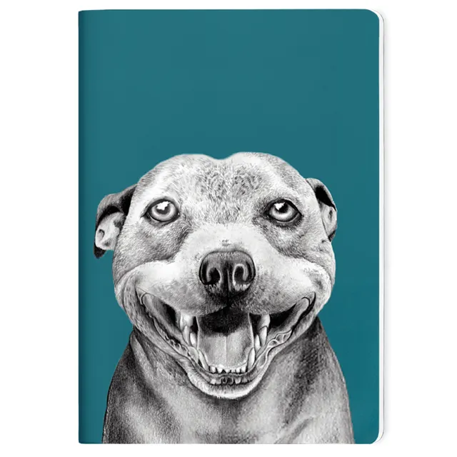 Staffy Notebook | Unlined Exercise Book | Dog Themed Gifts