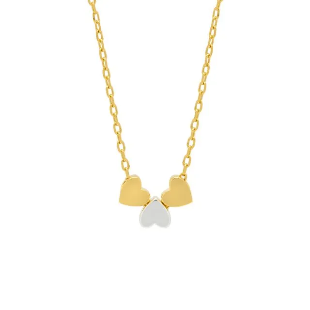 Multi Heart Bead Necklace - Gold Chain - LOVE