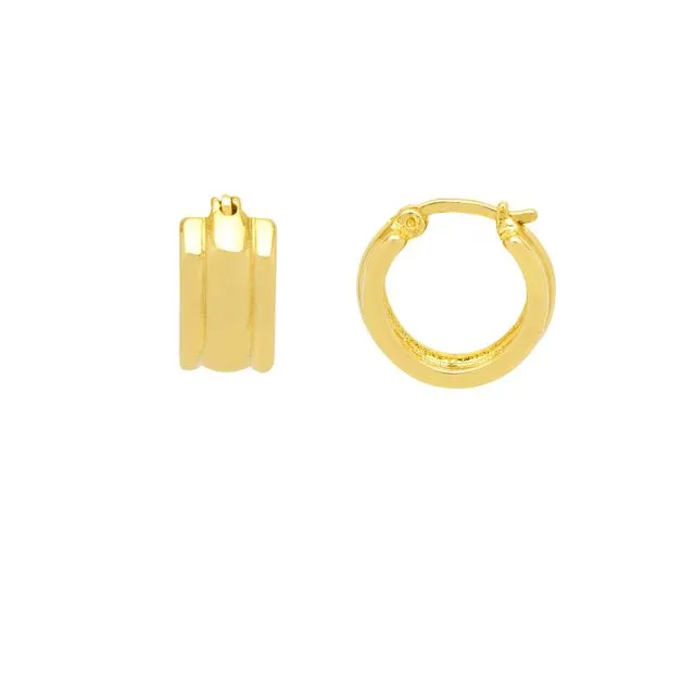 Chunky Textured Hoops - Gold Plated