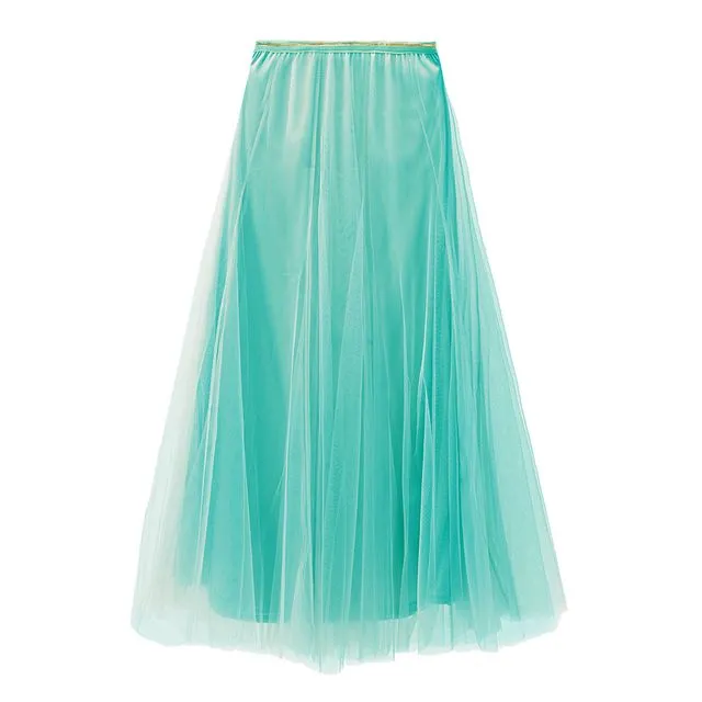 Tulle Layer Skirt in Aqua Green Size Medium