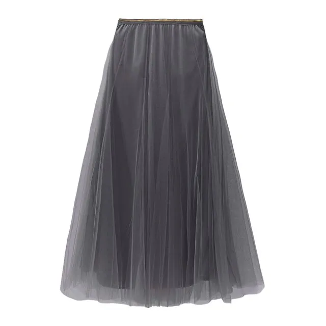 Tulle Layer Skirt in Charcoal Grey Size Small