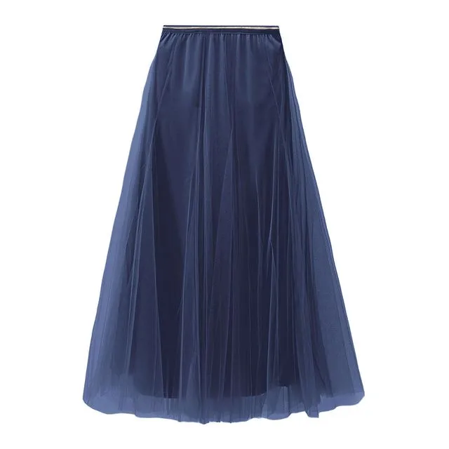 Tulle Layer Skirt in Navy Size Small