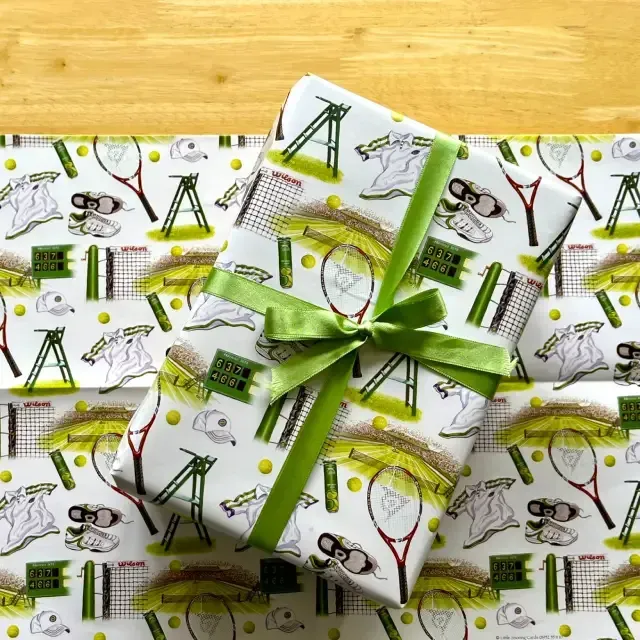 Tennis Gift Wrap | Folded 70 x 50cm Gift Wrap Sheet