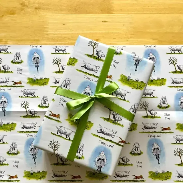 Cute Sheep Gift Wrap | Folded 70 x 50cm Gift Wrap Sheet