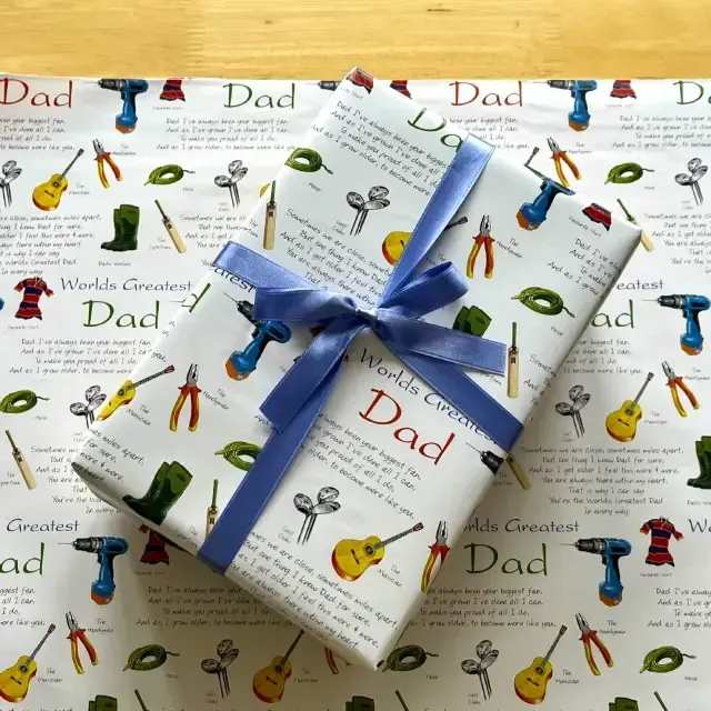 Dad Gift Wrap | Folded 70 x 50cm Gift Wrap Sheet