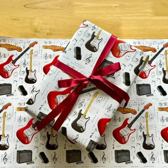 Electric Guitar Gift Wrap | Folded 70 x 50cm Gift Wrap Sheet