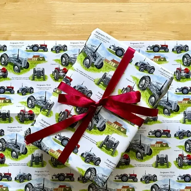 Ferguson Tractor Gift Wrap | Folded 70 x 50cm Gift Wrap Sheet