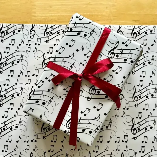 Music Notes Gift Wrap | Folded 70 x 50cm Gift Wrap Sheet