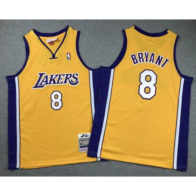 Youth Los Angeles Lakers #8 Kobe Bryant Yellow Jersey