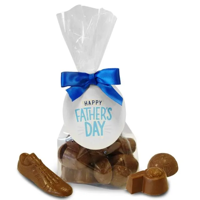 Father's Day - Milk Chocolate Football Shapes. Outer of 6