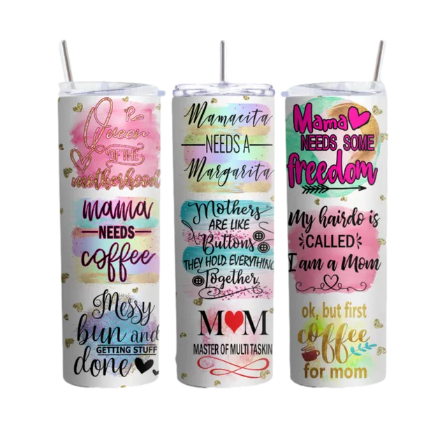 20oz Stainless Steel Tumbler for Moms, Motherhood Quotes, Insulated Coffee Travel Mug, Perfect Gift for Mom, Unique Mom Sayings Cup