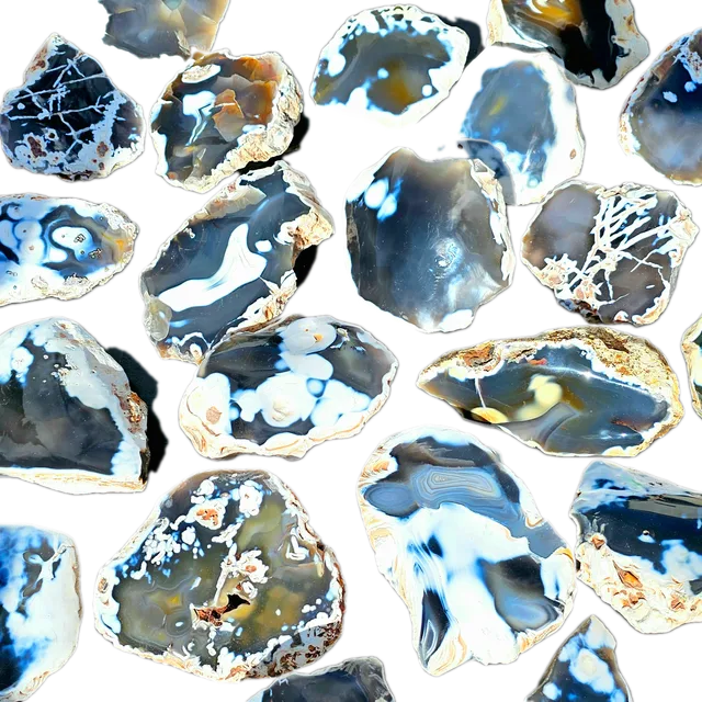XL Orca Agate Crystal Geodes Half Polished