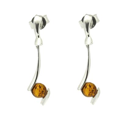 Cognac Amber Elegance Earrings with and Presentation Box