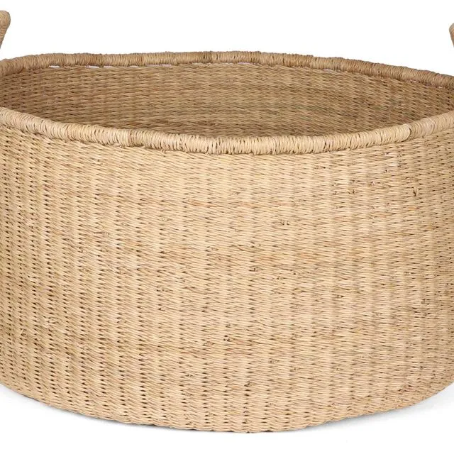LAWRA: Natural Floor Storage Basket with Handles