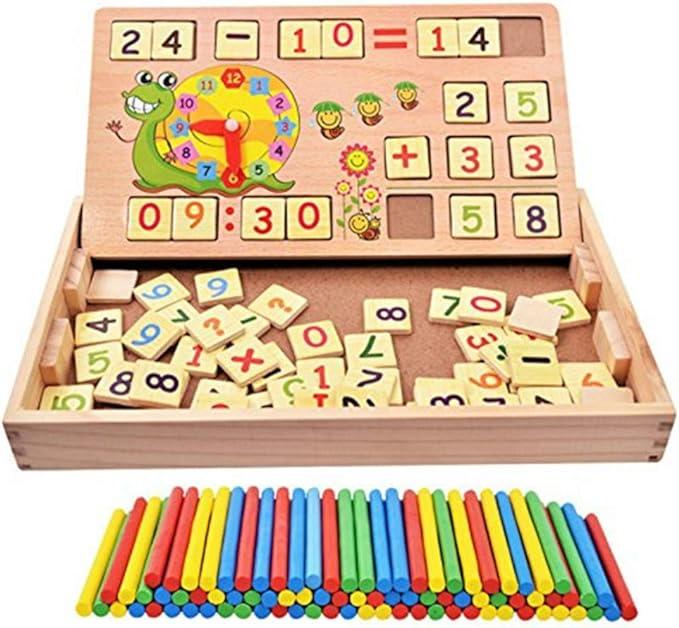 Montessori Baby Math Teaching Aids Multifunctional Math Operation and Drawing Box Learning Preschool Early Childhood Educational Toys