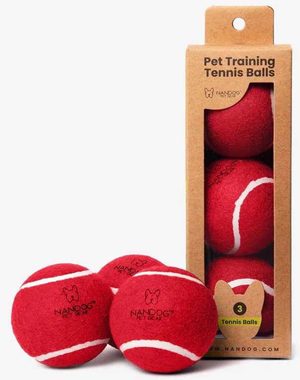 NANDOG Dog Tennis Training Balls Set (RED)