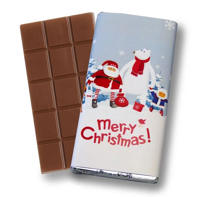 Merry Christmas - Milk Chocolate Bar. Outer of 12