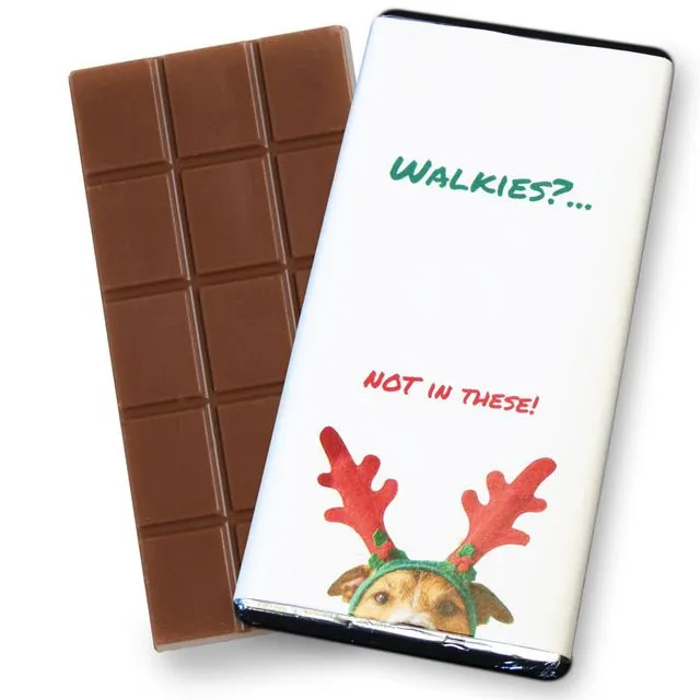 Christmas Walkies - Milk Chocolate Bar. Outer of 12