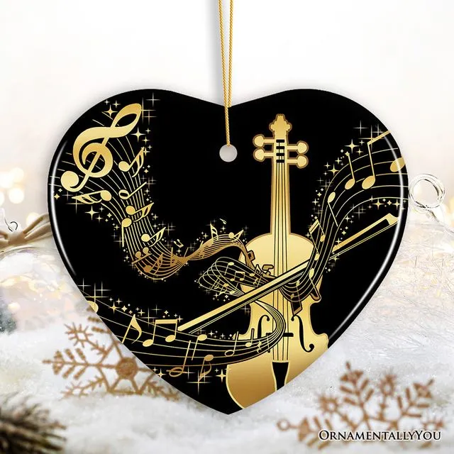 Golden Symphony of Violin Ornament, Serenade of Harmonious Melodies, Gift for Music Lovers