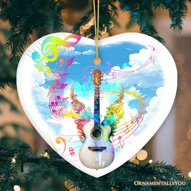 Harmonious Music from a Guitar Ornament, Colorful and Musical Souvenir, Musician Gift