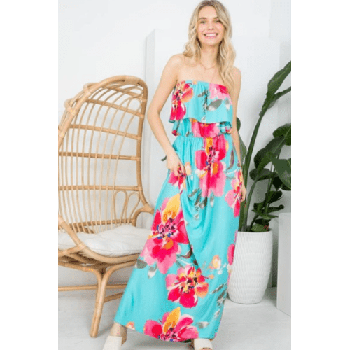 Floral Offshouler Maxi Dress