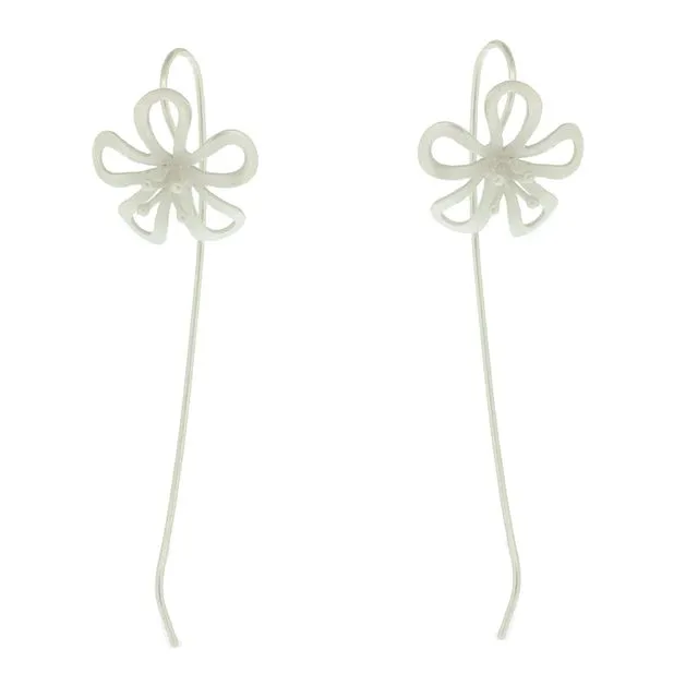 Sterling Silver Daisy Flower Earrings with Presentation Box