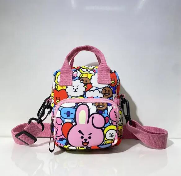 16CM Bt21 Kawaii Cartoon Anime Canvas Bag Chimmy Shooky Cooky Tata Rj Cute Messenger Bag Shoulder Bag Chest Bag Travel Satchel
